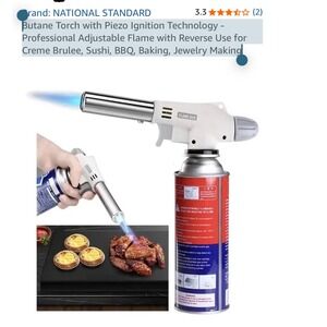 National Standard Butane Torch‎ Piezo Ignition Flame Gun Culinary Blow Torch